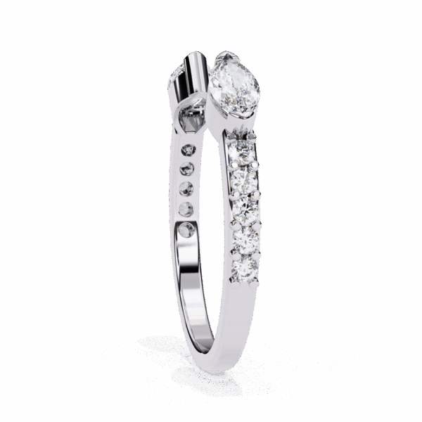 50 Cents Marquise and Round Effortless Diamond Band