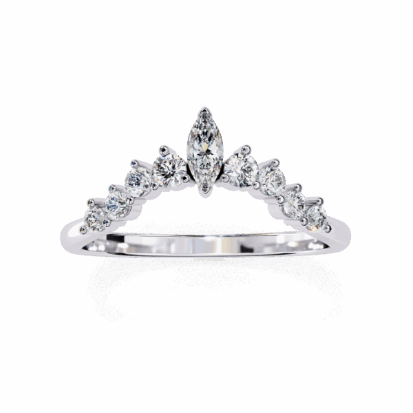 40 Cents Marquise and Round Timeless Diamond Band
