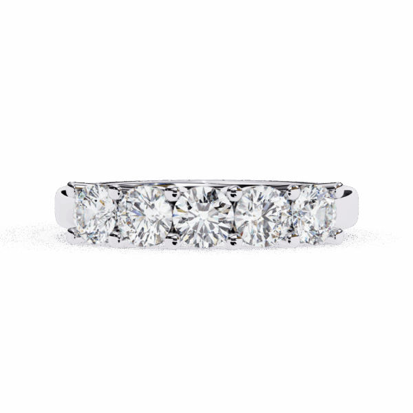 1 Carat Round Effortless Diamond Band in Five Stone Setting