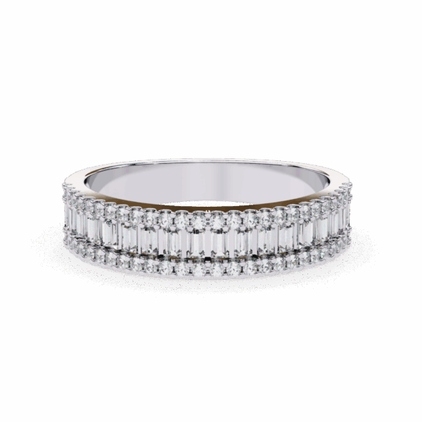 50 Cents Baguette and Round Effortless Diamond Band