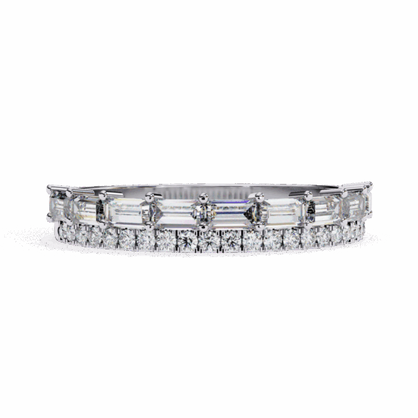 75 Cents Baguette and Round Effortless Diamond Band
