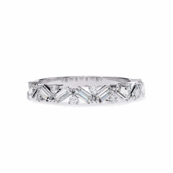 50 Cents Baguette and Round Timeless Diamond Band