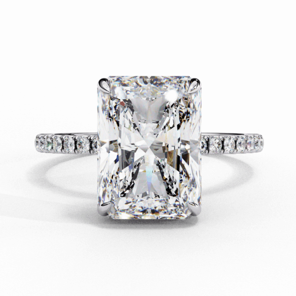 2.75 Carat Radiant Timeless Solitaire Ring in Hidden Halo Setting
