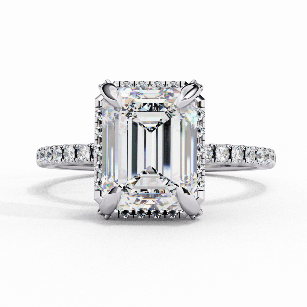 2.75 Carat Emerald Cut Forever Solitaire Wedding Ring - Image 1