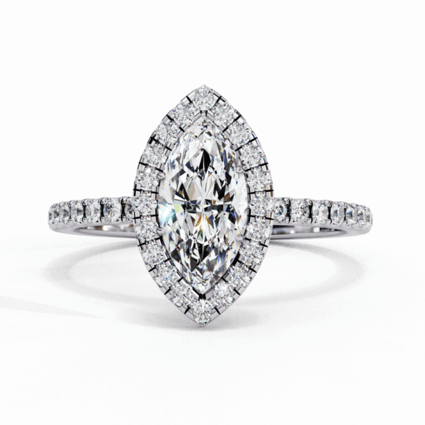 1.25 Carat Marquise Timeless Solitaire Ring in Halo Setting