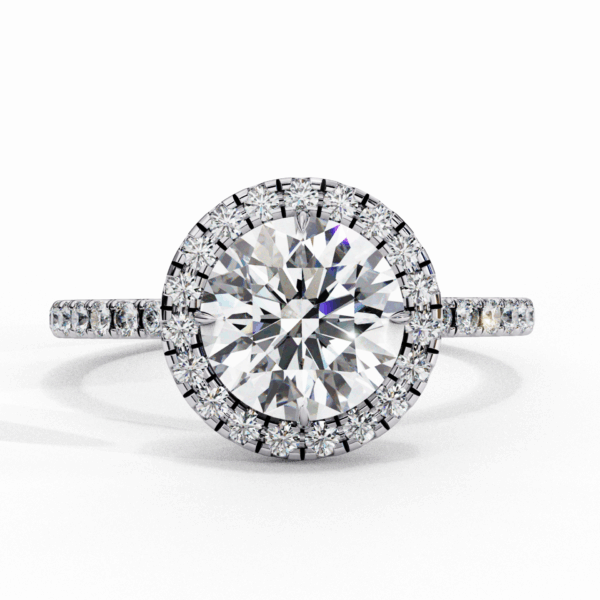 3 Carat Round Timeless Solitaire Ring in Pave Setting