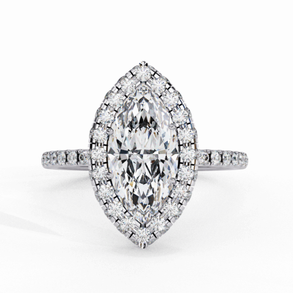 2.25 Carat Marquise Timeless Solitaire Ring in Pave Setting