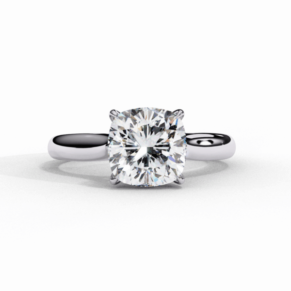 2.75 Carat Cushion Effortless Solitaire Ring in Four Prong Setting