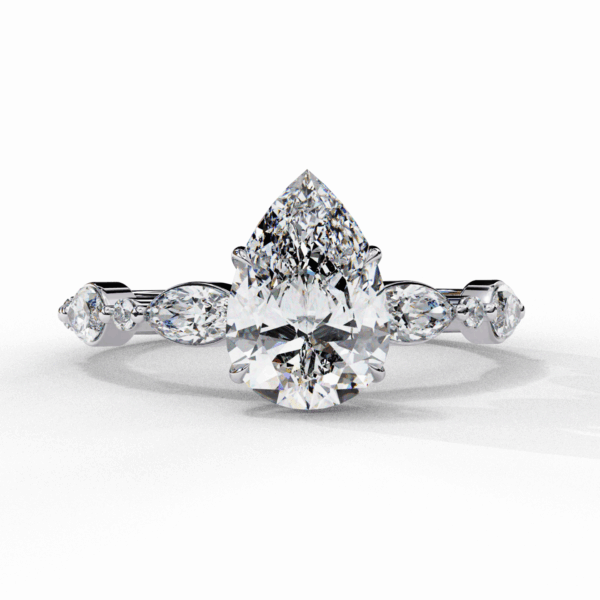 1.75 Carat Pear Timeless Solitaire Ring in Four Prong Setting