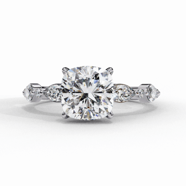 3.5 Carat Cushion Timeless Solitaire Ring in Four Prong Setting