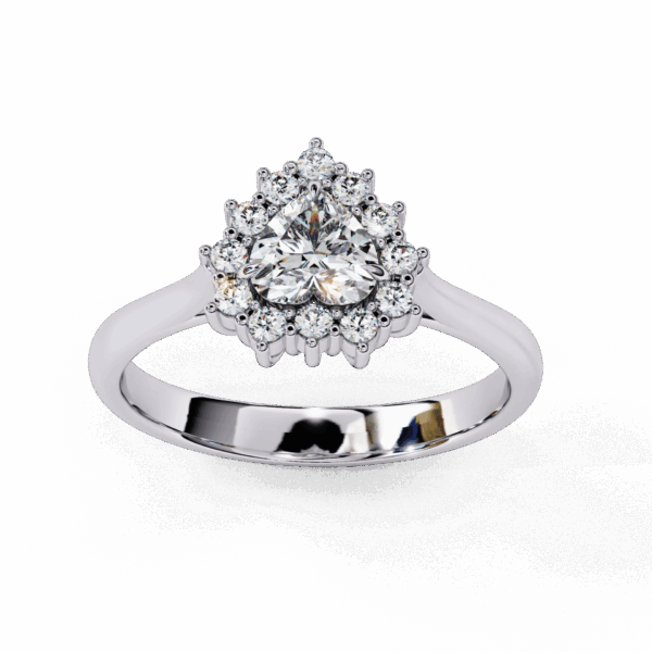 75 Cents Heart Effortless Solitaire Ring in Mesh Setting