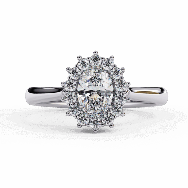 75 Cents Oval Effortless Solitaire Ring in Mesh Setting