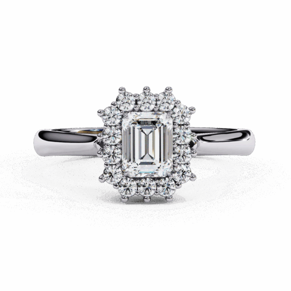 50 Cents Emerald Effortless Solitaire Ring in Mesh Setting