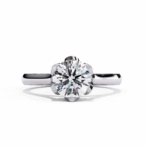 1.5 Carat Round Effortless Solitaire Ring in Pave Setting