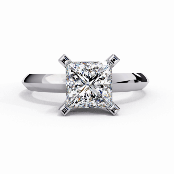 1.75 Carat Princess Effortless Solitaire Ring in Four Prong Setting