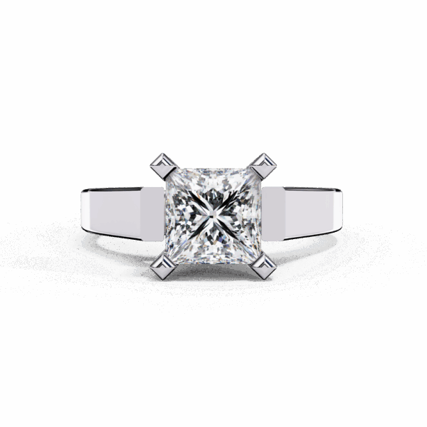 1.75 Carat Princess Effortless Solitaire Ring in Four Prong Setting