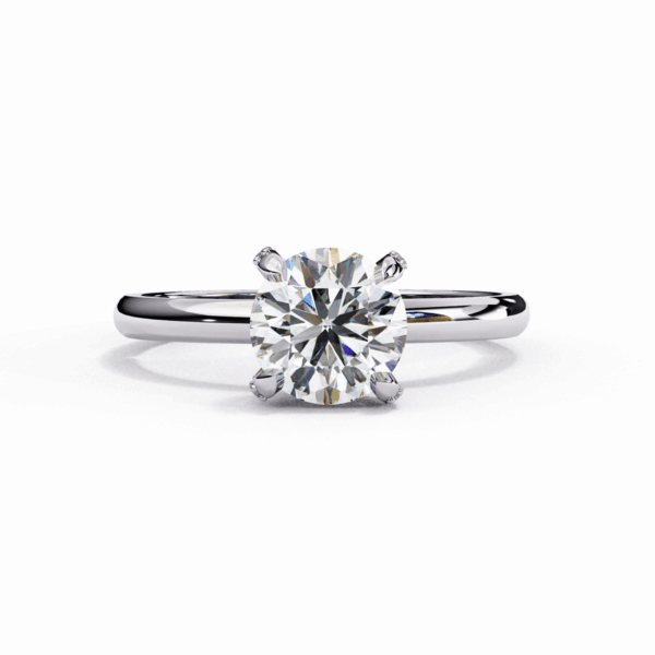 1.25 Carat Round Effortless Solitaire Ring in Pave Setting