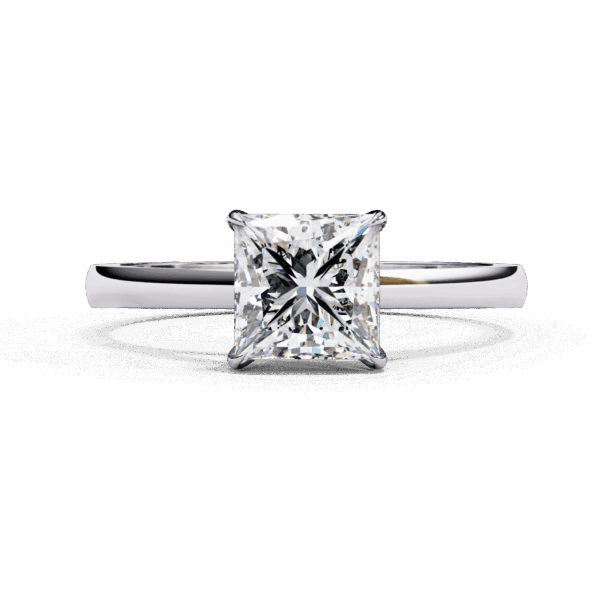 1 Carat Princess Effortless Solitaire Ring in Four Prong Setting