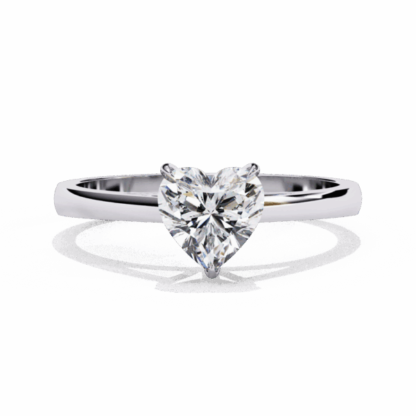 75 Cents Heart Effortless Solitaire Ring in Four Prong Setting