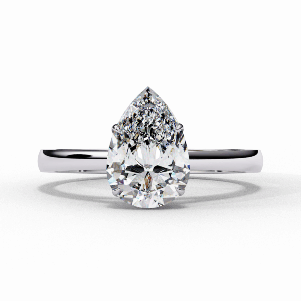 1.25 Carat Pear Effortless Solitaire Ring in Four Prong Setting