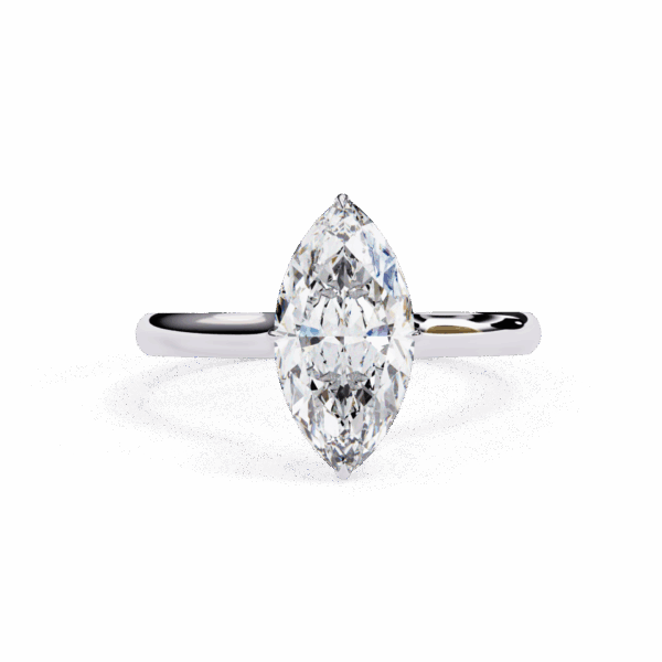 1.5 Carat Marquise Effortless Solitaire Ring in Hidden Halo Setting