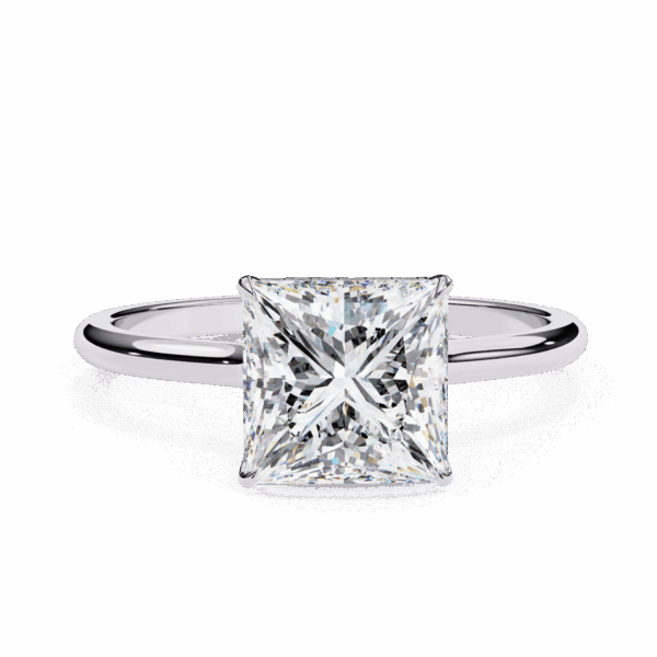 2.25 Carat Princess Effortless Solitaire Ring in Hidden Halo Setting