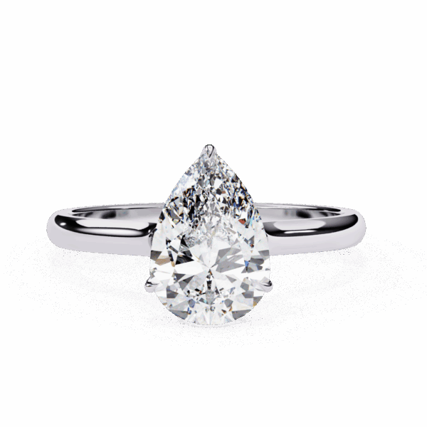 1.75 Carat Pear Effortless Solitaire Ring in Hidden Halo Setting