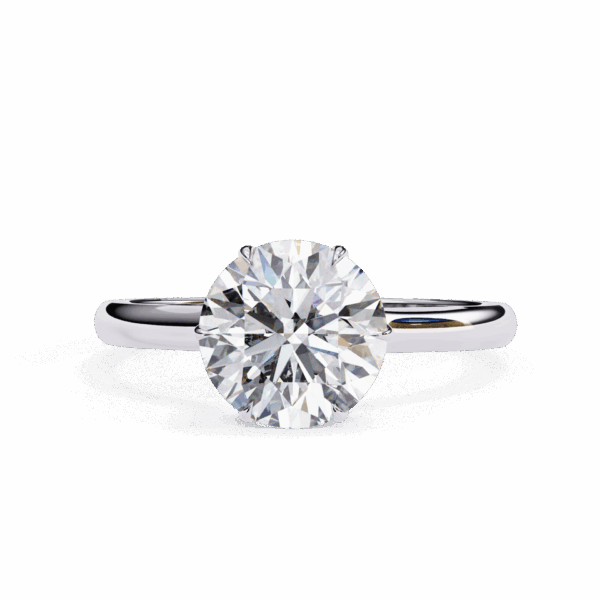 2.25 Carat Round Effortless Solitaire Ring in Hidden Halo Setting