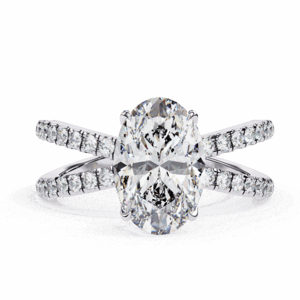 1.5 Carat Oval Timeless Solitaire Ring in Hidden Halo Setting