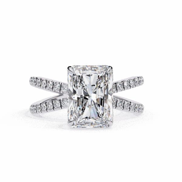 2.75 Carat Radiant Timeless Solitaire Ring in Hidden Halo Setting