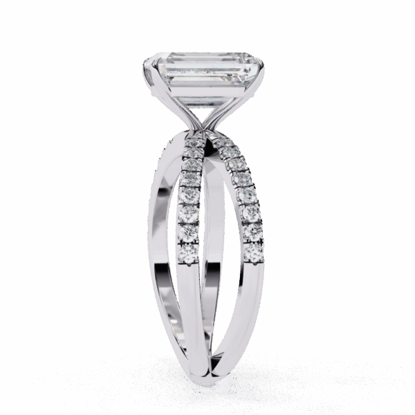 2.75 Carat Radiant Timeless Solitaire Ring in Bead Setting