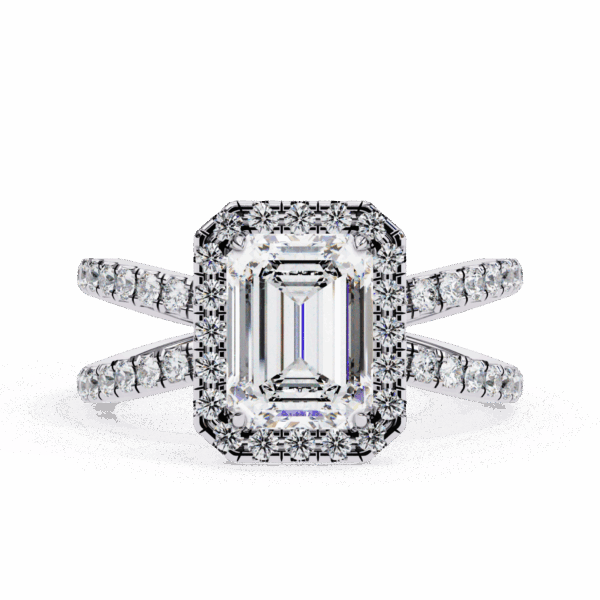2.25 Carat Emerald Timeless Solitaire Ring in Halo Setting