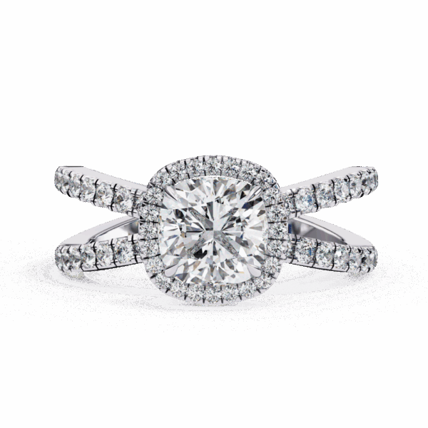 2.25 Carat Cushion Timeless Solitaire Ring in Halo Setting