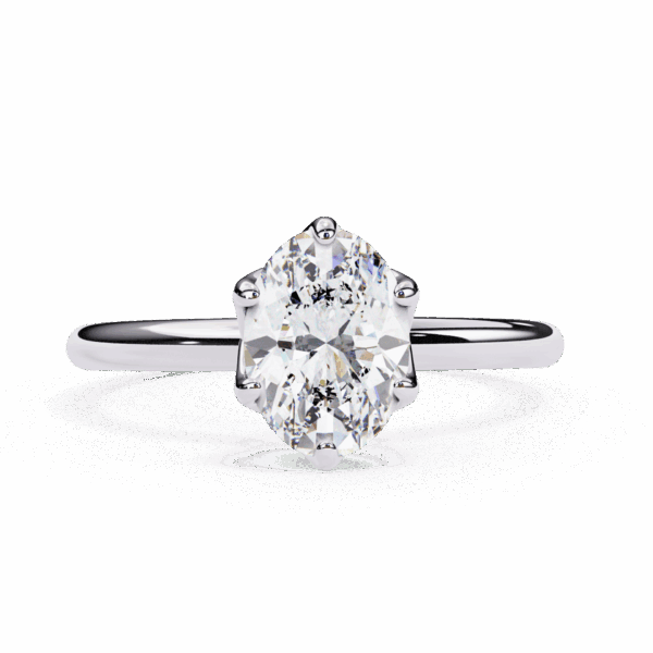 2.75 Carat Oval Effortless Solitaire Ring in Six Prong Setting