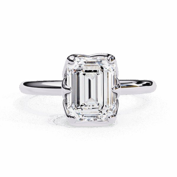 2.25 Carat Emerald Effortless Solitaire Ring in Six Prong Setting