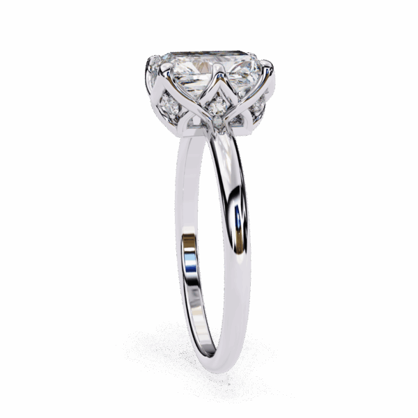 2.5 Carat Radiant Effortless Solitaire Ring in Six Prong Setting