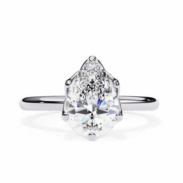 1.75 Carat Pear Effortless Solitaire Ring in Six Prong Setting