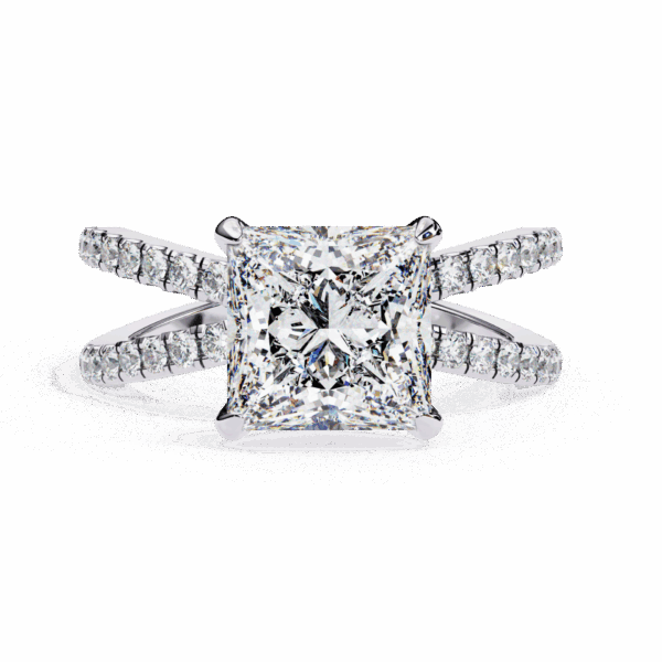 2.75 Carat Princess Timeless Solitaire Ring in Hidden Halo Setting