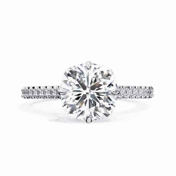3.5 Carat Cushion Timeless Solitaire Ring in Hidden Halo Setting
