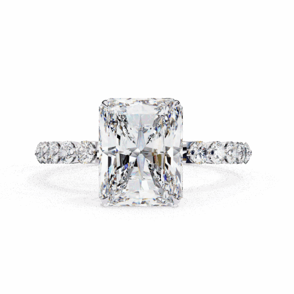 3.5 Carat Emerald Timeless Solitaire Ring in Bead Setting