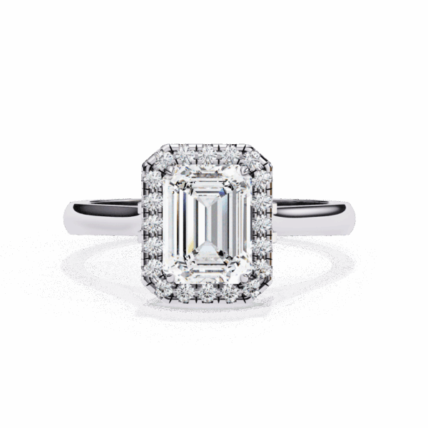 2.75 Carat Radiant Timeless Solitaire Ring in Halo Setting