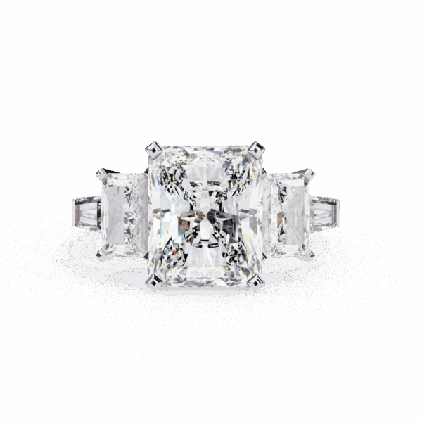 6.5 Carat Radiant Timeless Solitaire Ring in Five Stone Setting