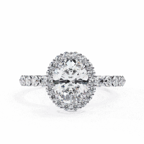1.75 Carat Oval Timeless Solitaire Ring in Halo Setting