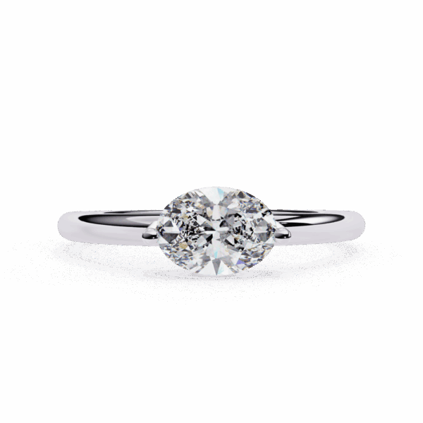 75 Cents Oval Effortless Solitaire Ring in Two Prong Setting