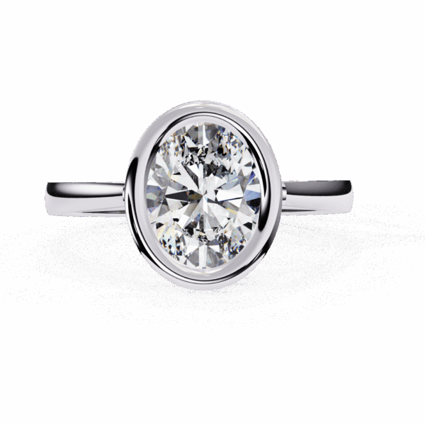 2.5 Carat Oval Effortless Solitaire Ring in Bezel Setting