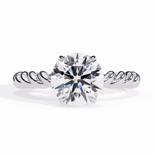 2 Carat Round Timeless Solitaire Ring in Four Prong Setting