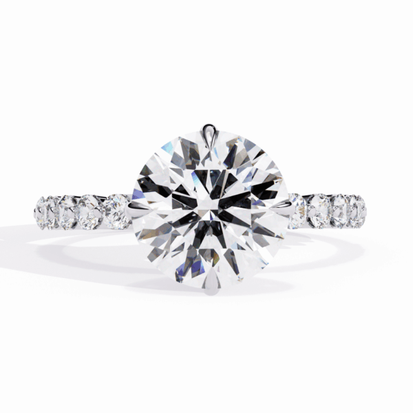 2.5 Carat Round Timeless Solitaire Ring in Hidden Halo Setting