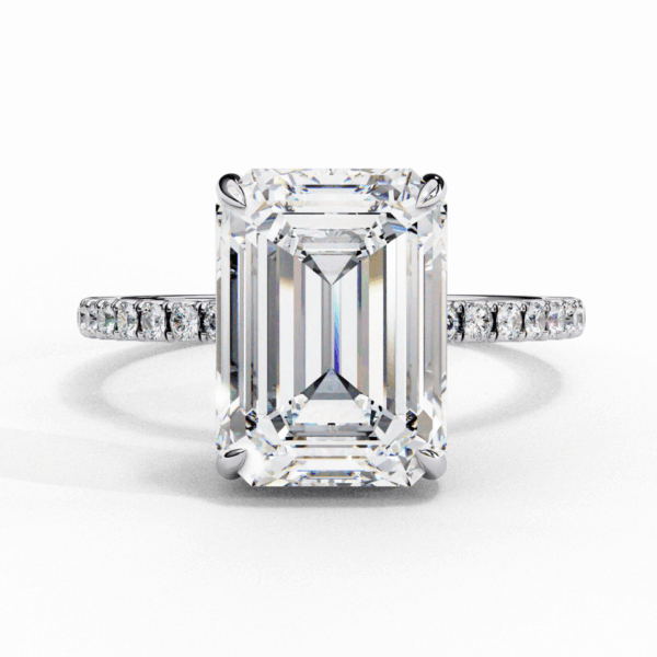 2.75 Carat Emerald Timeless Solitaire Ring in Hidden Halo Setting