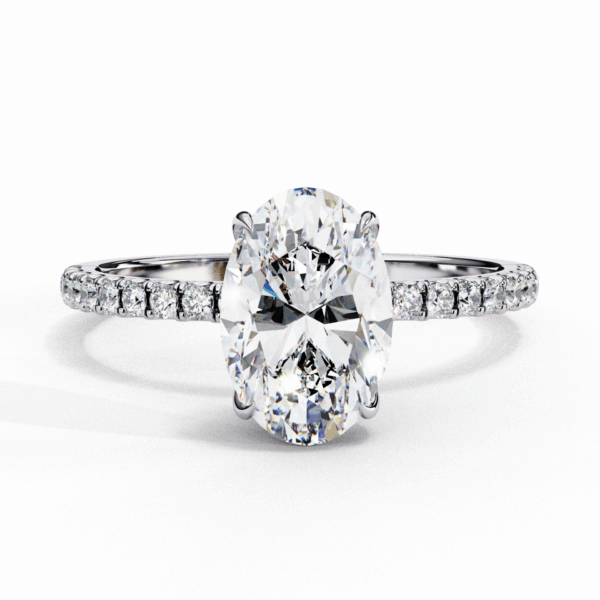 1.5 Carat Oval Timeless Solitaire Ring in Hidden Halo Setting