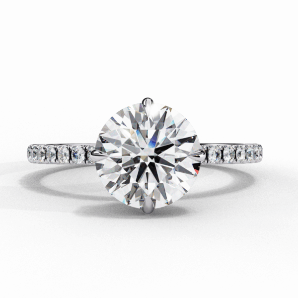 2.75 Carat Round Timeless Solitaire Ring in Hidden Halo Setting